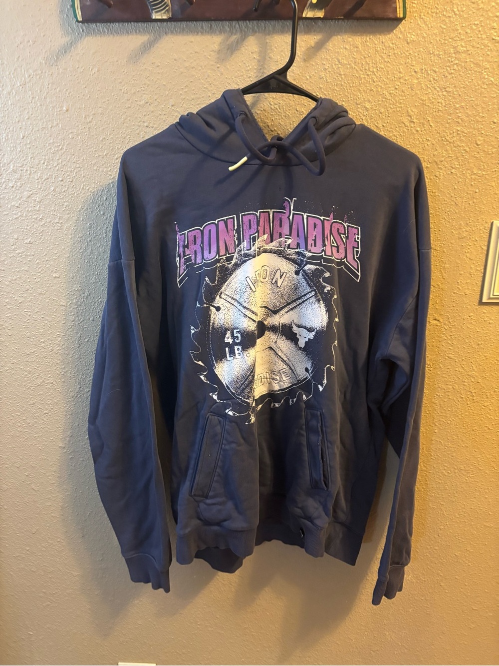 Under Armour Iron Paradise Graphic Navy & Pink Hoodie - Men